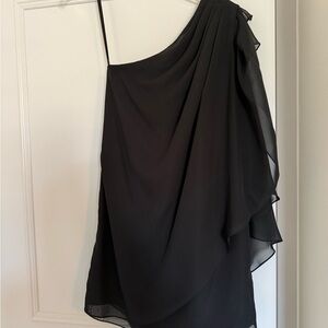 Xscape Petite Black Satin Dress